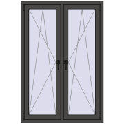 Okna skrzydłowe 1050x1550 mm REHAU ENERGY-SAVING SYNEGO MD BASALT_GREY dwustronny