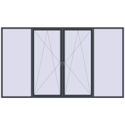 REHAU OPTIMUM EURO-DESIGN 70 4000x2300 mm ANTHRACITE_GREY_STRUKTURAL two-sided