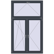 REHAU OPTIMUM EURO-DESIGN 70 1200x2000 mm ANTHRACITE_GREY_STRUKTURAL dwustronny