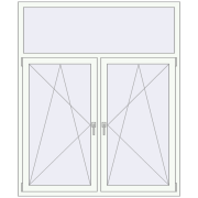 Tilt-and-Turn 1500x1800 mm REHAU ENERGY-SAVING SYNEGO MD RAL 9016 Traffic white two-sided