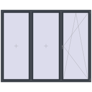 REHAU OPTIMUM EURO-DESIGN 70 3000x2400 mm ANTHRACITE_GREY_STRUKTURAL two-sided