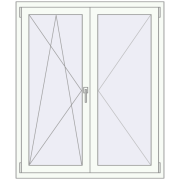 REHAU ENERGY-SAVING SYNEGO MD 1150x1370 mm RAL 9016 Traffic white two-sided
