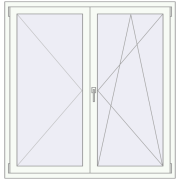 REHAU OPTIMUM EURO-DESIGN 70 1400x1450 mm RAL 9016 Traffic white two-sided