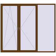 Okna skrzydłowe 2600x2300 mm KORSA BRILLANT DESIGN WALNUT dwustronny