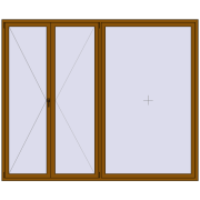 REHAU ENERGY-SAVING SYNEGO MD 2800x2300 mm GOLDEN OAK two-sided
