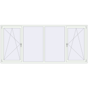 REHAU ENERGY-SAVING SYNEGO MD 2950x1300 mm RAL 9016 Traffic white two-sided