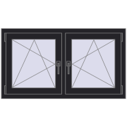 REHAU ENERGY-SAVING SYNEGO MD 1245x665 mm BLACK_ULTI-MATT dwustronny