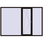 REHAU OPTIMUM EURO-DESIGN 70 2400x1650 mm BLACK_BROWN two-sided