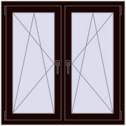 REHAU ENERGY-SAVING SYNEGO MD 1095x1085 mm CHOCOLATE_BROWN dwustronny