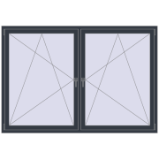 REHAU ENERGY-SAVING SYNEGO MD 2070x1420 mm ANTHRACITE_GREY_STRUKTURAL two-sided