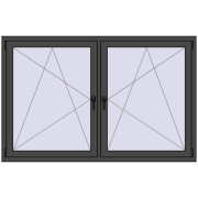 Tilt-and-Turn 1770x1160 mm REHAU ENERGY-SAVING SYNEGO MD BASALT_GREY two-sided