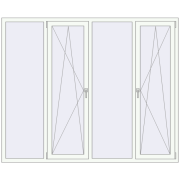 REHAU ENERGY-SAVING SYNEGO MD 2200x1800 mm RAL 9016 Traffic white two-sided