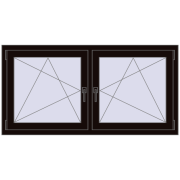 REHAU ENERGY-SAVING SYNEGO MD 1545x725 mm BLACK_BROWN dwustronny
