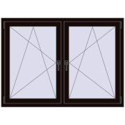 REHAU ENERGY-SAVING SYNEGO MD 1470x1070 mm BLACK_BROWN dwustronny