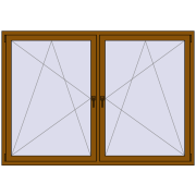 REHAU OPTIMUM EURO-DESIGN 70 2100x1430 mm GOLDEN OAK two-sided