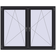 REHAU ENERGY-SAVING SYNEGO MD 1605x1235 mm BLACK_ULTI-MATT dwustronny