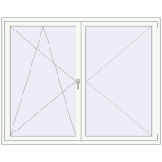REHAU ENERGY-SAVING SYNEGO MD 1879x1500 mm RAL 9016 Traffic white two-sided