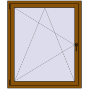 REHAU OPTIMUM EURO-DESIGN 70 1100x1300 mm GOLDEN OAK two-sided