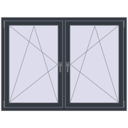 REHAU ENERGY-SAVING SYNEGO MD 1620x1160 mm ANTHRACITE_GREY_STRUKTURAL dwustronny