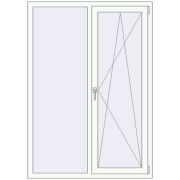 REHAU ENERGY-SAVING SYNEGO MD 1200x1700 mm RAL 9016 Traffic white two-sided