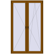 REHAU ENERGY-SAVING SYNEGO MD 1400x2300 mm GOLDEN OAK two-sided