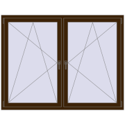Tilt-and-Turn 1755x1370 mm REHAU ENERGY-SAVING SYNEGO MD DARK_OAK two-sided