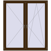 REHAU ENERGY-SAVING SYNEGO MD 1600x1800 mm DARK_OAK two-sided