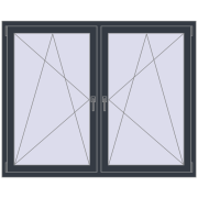 REHAU ENERGY-SAVING SYNEGO MD 1620x1280 mm ANTHRACITE_GREY_STRUKTURAL dwustronny