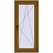 REHAU OPTIMUM EURO-DESIGN 70 600x1300 mm GOLDEN OAK two-sided