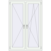 REHAU ENERGY-SAVING SYNEGO MD 1020x1560 mm RAL 9016 Traffic white two-sided