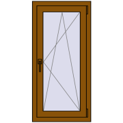 REHAU OPTIMUM EURO-DESIGN 70 550x1130 mm GOLDEN OAK two-sided