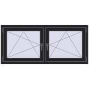 REHAU ENERGY-SAVING SYNEGO MD 1485x650 mm BLACK_ULTI-MATT dwustronny