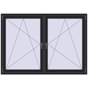 REHAU ENERGY-SAVING SYNEGO MD 1770x1235 mm BLACK_ULTI-MATT two-sided