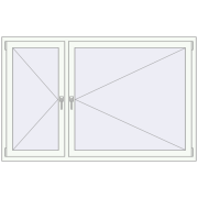 REHAU OPTIMUM EURO-DESIGN 70 1800x1150 mm RAL 9016 Traffic white two-sided