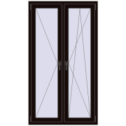 REHAU OPTIMUM EURO-DESIGN 70 980x1750 mm BLACK_BROWN two-sided