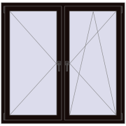 REHAU OPTIMUM EURO-DESIGN 70 1480x1440 mm BLACK_BROWN two-sided