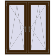 Okna skrzydłowe 1065x1250 mm REHAU ENERGY-SAVING SYNEGO MD DARK_OAK dwustronny