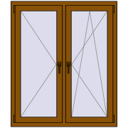 REHAU OPTIMUM EURO-DESIGN 70 1100x1300 mm GOLDEN OAK two-sided