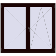 REHAU OPTIMUM EURO-DESIGN 70 1500x1350 mm CHOCOLATE_BROWN two-sided