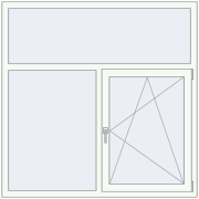 REHAU OPTIMUM EURO-DESIGN 70 1500x1500 mm RAL 9016 Traffic white two-sided