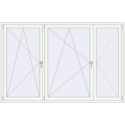 REHAU OPTIMUM EURO-DESIGN 70 2300x1500 mm RAL 9016 Traffic white two-sided