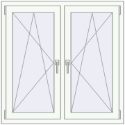 REHAU OPTIMUM EURO-DESIGN 70 1100x1100 mm RAL 9016 Traffic white two-sided