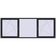 REHAU ENERGY-SAVING SYNEGO MD 3000x1100 mm BLACK_ULTI-MATT two-sided