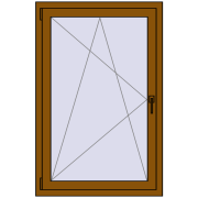 REHAU OPTIMUM EURO-DESIGN 70 850x1300 mm GOLDEN OAK two-sided