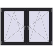 REHAU ENERGY-SAVING SYNEGO MD 1530x1070 mm BLACK_ULTI-MATT dwustronny