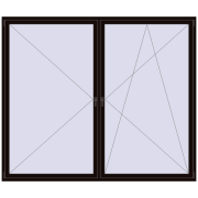 REHAU OPTIMUM EURO-DESIGN 70 2600x2200 mm BLACK_BROWN two-sided