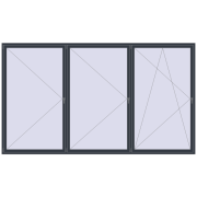 Okna skrzydłowe 4000x2300 mm KORSA BRILLANT DESIGN ANTHRACITE_GREY_STRUKTURAL dwustronny