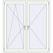 REHAU RENOVATION EURO 70 1300x1500 mm RAL 9016 Traffic white two-sided