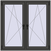 REHAU ENERGY-SAVING SYNEGO MD 1305x1250 mm BASALT_GREY dwustronny