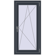 REHAU OPTIMUM EURO-DESIGN 70 600x1150 mm ANTHRACITE_GREY_STRUKTURAL two-sided